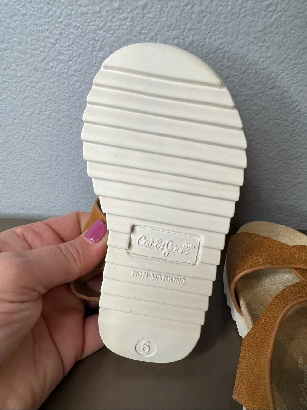 NWT 6 Cat & Jack Toddler Tan Buckle Sandals